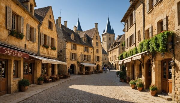 Visiter sarlat : vieille ville, halles et marché médiéval avec les chalets du périgord